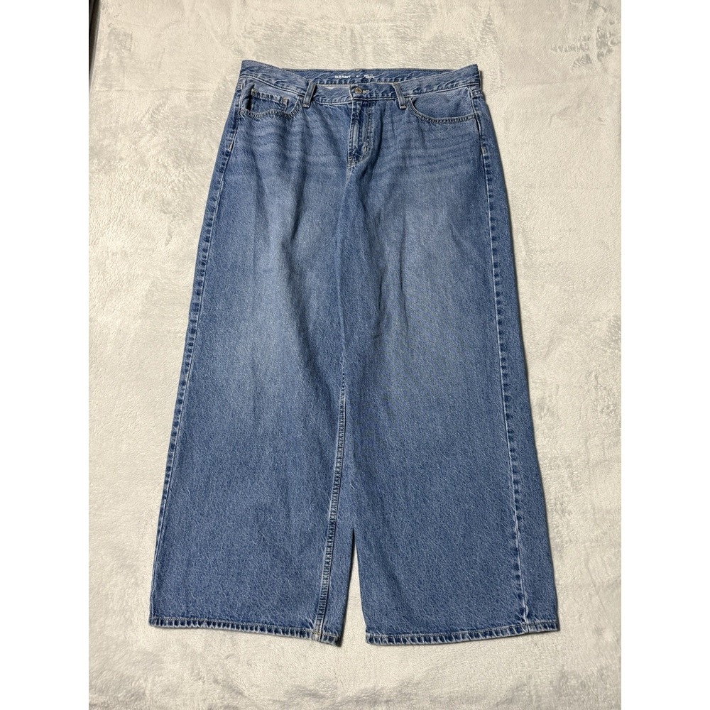 Old Navy Jeans Womens 16 Blue Wow Baggy Wide‎ Leg Mid Rise 36x28